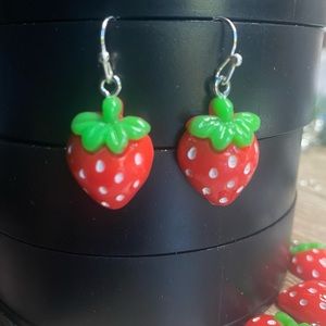 Strawberry Earrings whimsical novelty